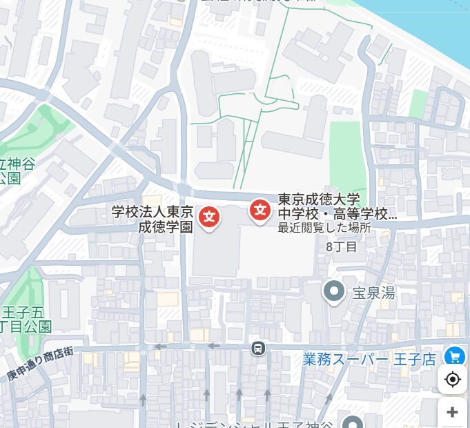 東京成徳大学中学校の地図